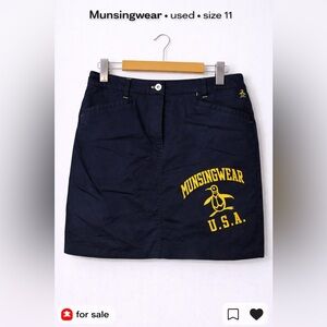 Munsingwear Navy Skirt with Yellow Logo